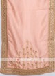 Designer Silk Dupatta In Peach Color